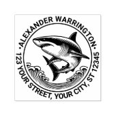 波素晴らしの上の白いサメ#2名前Retアドレス セルフインキングスタンプ (デザイン)