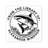 波素晴らしの上の白いサメ#2図書名 セルフインキングスタンプ (デザイン)