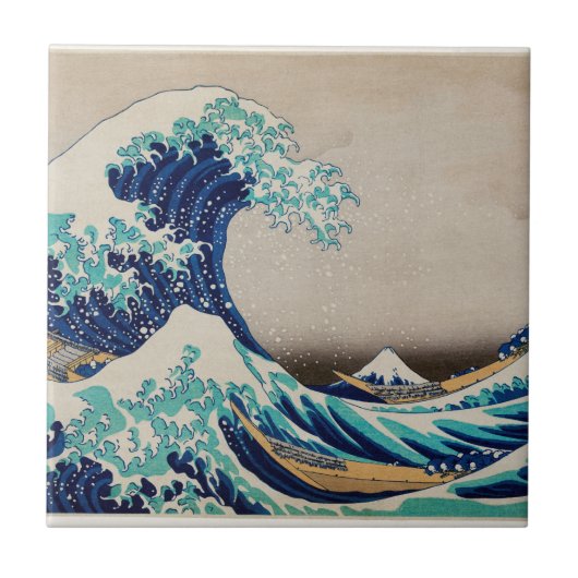 波素晴らしの有名日本の絵を描な タイル (正面)