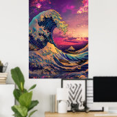 波素晴らし合成波サイバーパンク作品 ポスター (ホームオフィス)