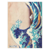 波素晴らし振り神奈川のヴィンテージ日本のファインアート テーブルクロス (正面)