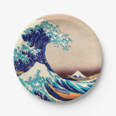 波素晴らし振り神奈川のヴィンテージ日本のファインアート ペーパープレート (正面)