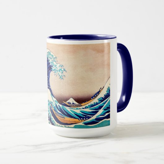 波素晴らし振り神奈川のヴィンテージ日本のファインアート マグカップ (正面右)
