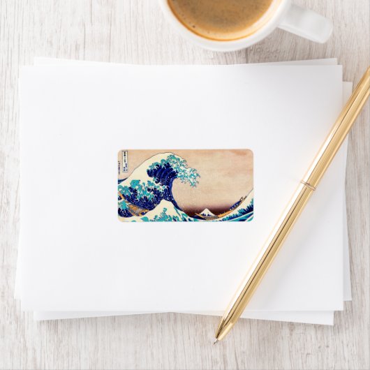 波素晴らし振り神奈川のヴィンテージ日本のファインアート ラベル (インサイチュ)