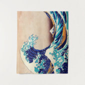 波素晴らし振り神奈川ヴィンテージアー日本のト タペストリー (正面)