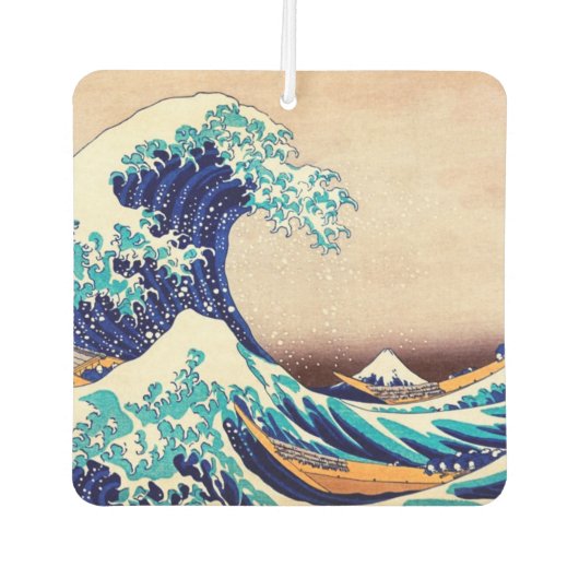波素晴らし振り神奈川ヴィンテージ日本のプリント芸術 カーエアーフレッシュナー (正面)