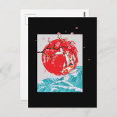 波素晴らし振り神奈川日本の魚カープコイ ポストカード (正面/裏面)