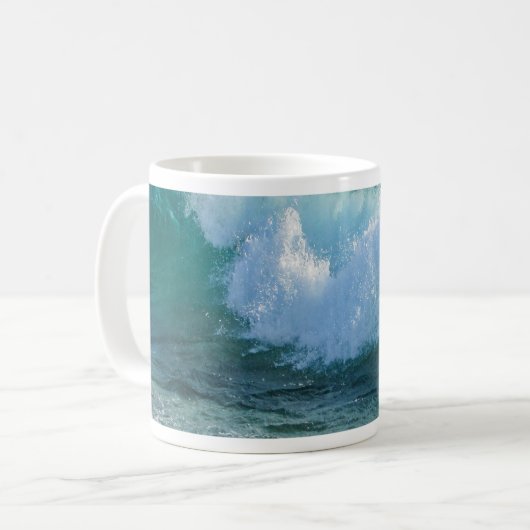 波素晴らし海岸の海航海の自然 コーヒーマグカップ (正面左)