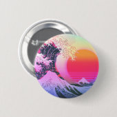 波素晴らし神奈川気流波ヴィンテージ美学 缶バッジ (正面&裏面)