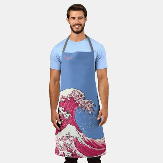 波素晴らし – ピンク エプロン (着用した状態)