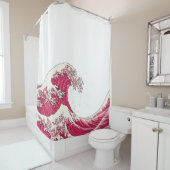 波素晴らし – ピンク シャワーカーテン (インサイチュ)