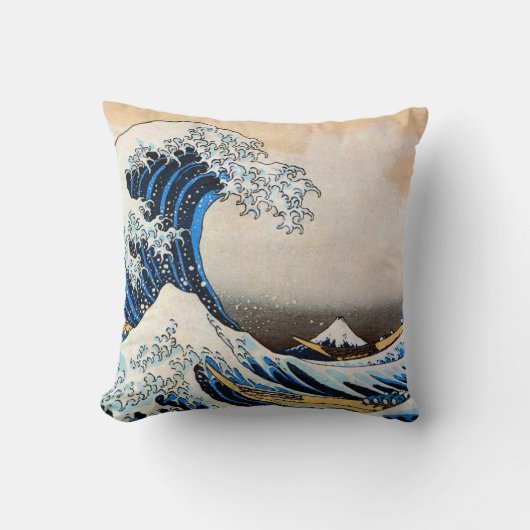 波素晴らし、北斎、浮世絵 クッション (正面)