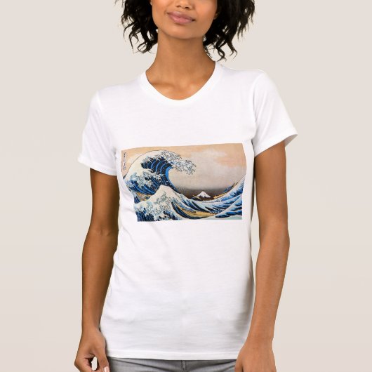 波素晴らし、北斎、浮世絵 Tシャツ (正面)