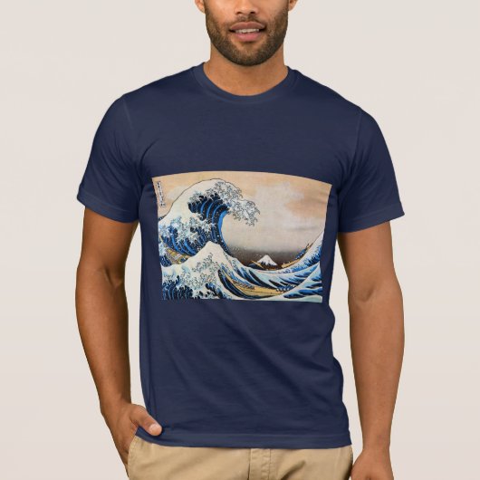 波素晴らし、北斎、浮世絵 Tシャツ (正面)