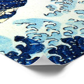 『波素晴らし』日本の絵画北斎 ポスター (角)