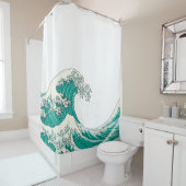 波素晴らし – 緑 シャワーカーテン (インサイチュ)