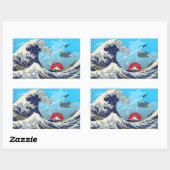 波素晴らし 長方形シール (シート)