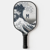 波素晴らし – 黒(&White) ピックルボールラケット (正面)