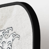 波素晴らし – 黒(&White) ピックルボールラケット (左詳細)