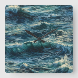 波絵を描波 スクエア壁時計