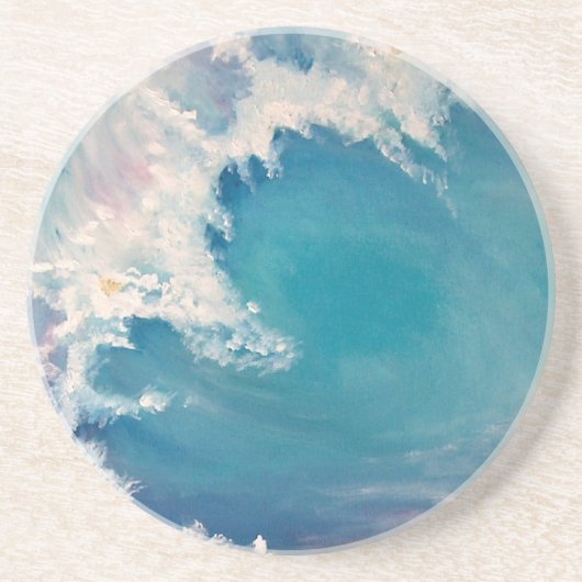 波絵画が金ゴールドで輝いた コースター (正面)