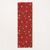 波線に黒と白の花が飾られたもの ヨガマット (正面)