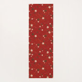 波線に黒と白の花が飾られたもの ヨガマット (裏面)