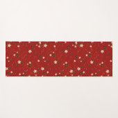 波線に黒と白の花が飾られたもの ヨガマット (正面(横))