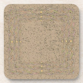 波線のあるコルクパターン コースター (正面)