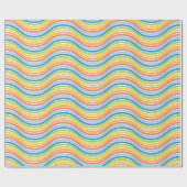 波線のカラフル折り返し紙 ラッピングペーパー (フラット)