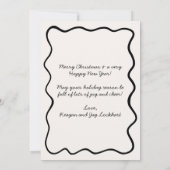 波線の手描きファンキーな不思議なボーダー写真 シーズンカード (裏面)