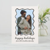 波線の手描きファンキーな不思議な境界線の写真 シーズンカード (スタンド正面)