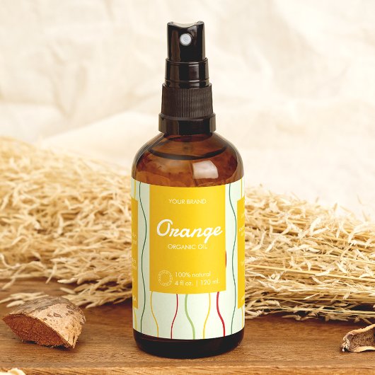 波線エレガントカラフルのコスメティックボトルラベル 長方形シール