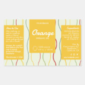 波線エレガントカラフルのコスメティックボトルラベル 長方形シール (正面)