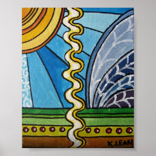 波線シーンプリント ポスター (正面)