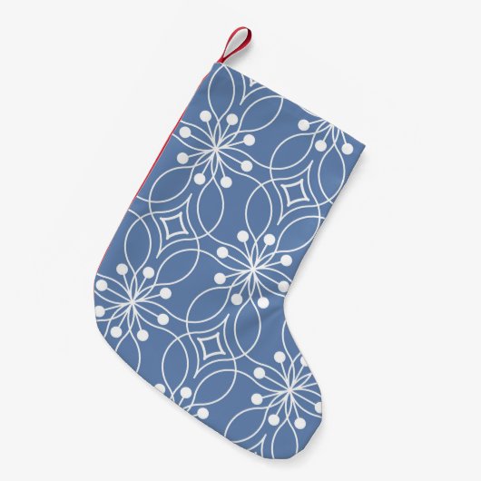 波線ジオメトリヴィンテージパターン スモールクリスマスストッキング (正面 (吊り時))