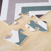 波線ニュートラルカラークリエイティブパターン ジグソーパズル (側面)