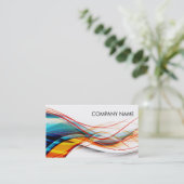 波線モダン科学技術 名刺 (スタンド正面)