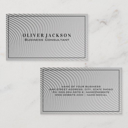 波線モダン 名刺 (正面/裏面)