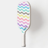 波線モダン | Pastel Waves Monogram ピックルボールラケット (左)
