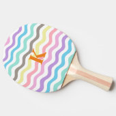 波線モダン | Pastel Waves Monogram 卓球ラケット (横)