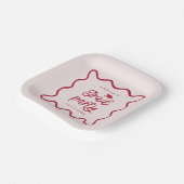 波線予測できな赤いグラードパーティー ペーパープレート (傾斜あり)