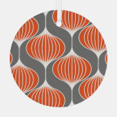 波線：ジオメトリックヴィンテージパターン。 ガラスオーナメント (裏面)