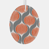 波線：ジオメトリックヴィンテージパターン。 ガラスオーナメント (正面右)