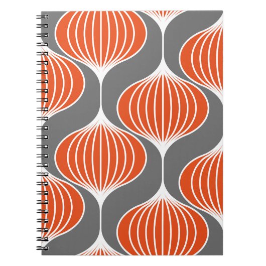 波線：ジオメトリックヴィンテージパターン。 ノートブック (正面)