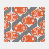 波線：ジオメトリックヴィンテージパターン。 フリースブランケット (正面(横))