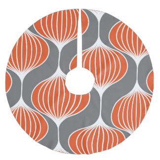 波線：ジオメトリックヴィンテージパターン。 ブラッシュドポリエステルツリースカート