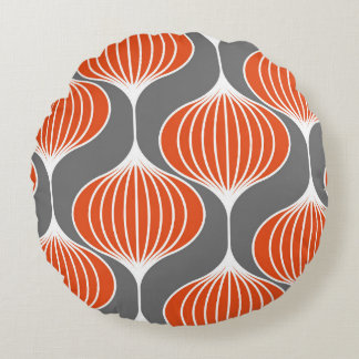 波線：ジオメトリックヴィンテージパターン。 ラウンドクッション