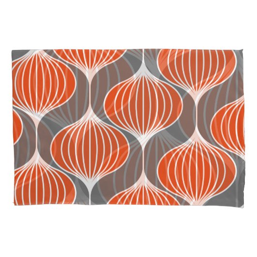 波線：ジオメトリックヴィンテージパターン。 枕カバー (正面)