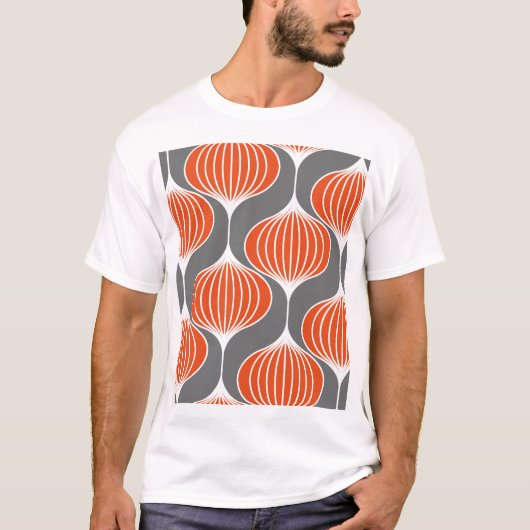 波線: 幾何学的なヴィンテージ模様。 Tシャツ (正面)